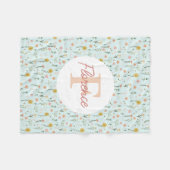 Mädchen Süß Whimsical Boho Wildblumen Monogramm Fleecedecke (Vorderseite (Horizontal))