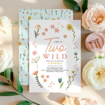 Mädchen Süß Zwei Wild Boho Wildblume 2. Geburtstag