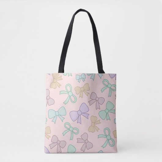 Mädchen Süße Schleife Pastell Rosa Tasche (Vorderseite)