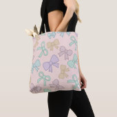 Mädchen Süße Schleife Pastell Rosa Tasche (Von Nahem)