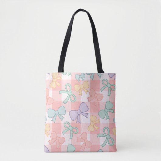 Mädchen Süße Schleife Pastell Rosa Tasche (Vorderseite)