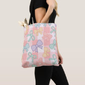 Mädchen Süße Schleife Pastell Rosa Tasche (Von Nahem)
