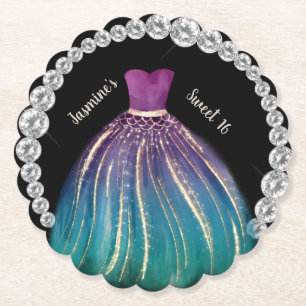 Mädchen Sweet 16 Ombre Kleid und Rhinestones Untersetzer