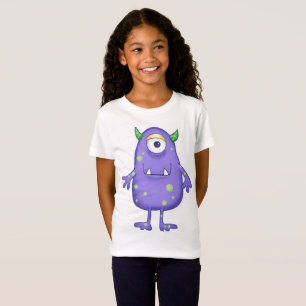 Mädchen T-Shirt - Grüner gefleckter Monster