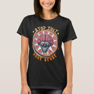Mädchen-T-Shirt mit skurrilem Gehirn-Schädel-Motiv T-Shirt