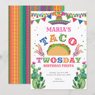Mädchen, Taco 2. Geburtstag, Fiesta, Taco 2. Gebur Einladung