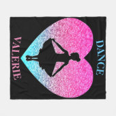 Mädchen tanzen Fleece Blanket mit ihrem Namen (Vorderseite (Horizontal))