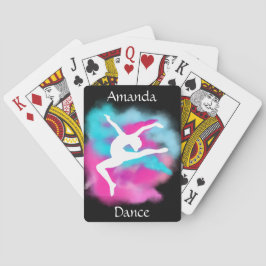 Mädchen tanzen Leap Pink Blue Color Bombe mit Name Spielkarten