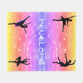 Mädchen tanzen Regenbogen-Fliesblanke Fleecedecke (Vorderseite (Horizontal))
