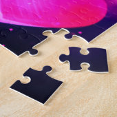 Mädchen tanzen rosa und Lila schwebende Herzen Puzzle (Seite)