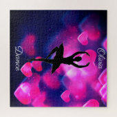 Mädchen tanzen rosa und Lila schwebende Herzen Puzzle (Horizontal)