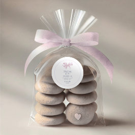 Mädchen Taufe Danke Sticker - Blush Pink Bow