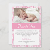 Mädchen-Taufe danken Ihnen zu kardieren Dankeskarte (Vorderseite)