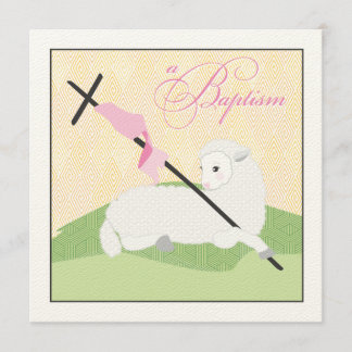 Mädchen-Taufe-Einladung - Litte Lamm Einladung