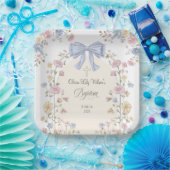 Mädchen-Taufe Pastell-Bogen Wildblume Christlich Pappteller (Party)