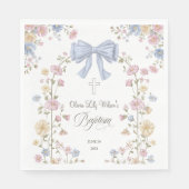Mädchen-Taufe Pastell-Bogen Wildblume Serviette (Vorderseite)