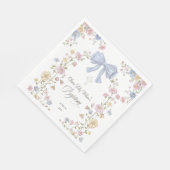 Mädchen-Taufe Pastell-Bogen Wildblume Serviette (Ecke)
