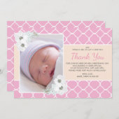 Mädchen-Taufe/Taufe danken Ihnen zu kardieren Dankeskarte (Vorne/Hinten)