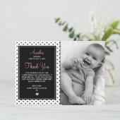 Mädchen-Taufe/Taufe danken Ihnen zu kardieren Dankeskarte (Stehend Vorderseite)