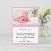 Mädchen-Taufe/Taufe danken Ihnen zu kardieren Dankeskarte (Stehend Vorderseite)