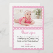 Mädchen-Taufe/Taufe danken Ihnen zu kardieren Dankeskarte (Vorne/Hinten)