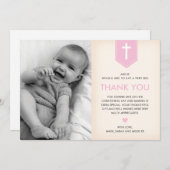 Mädchen-Taufe/Taufe danken Ihnen zu kardieren Dankeskarte (Vorne/Hinten)