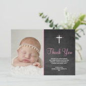 Mädchen-Taufe/Taufe danken Ihnen zu kardieren Dankeskarte (Stehend Vorderseite)