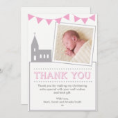 Mädchen-Taufe/Taufe danken Ihnen zu kardieren Dankeskarte (Vorne/Hinten)