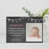 Mädchen-Taufe/Taufe danken Ihnen zu kardieren Dankeskarte (Stehend Vorderseite)