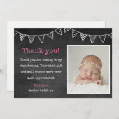 Mädchen-Taufe/Taufe danken Ihnen zu kardieren Dankeskarte (Vorne/Hinten)