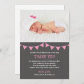 Mädchen-Taufe/Taufe danken Ihnen zu kardieren Dankeskarte (Vorne/Hinten)