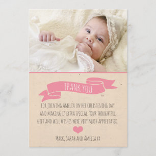 Mädchen-Taufe/Taufe danken Ihnen zu kardieren Dankeskarte