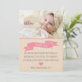 Mädchen-Taufe/Taufe danken Ihnen zu kardieren Dankeskarte (Stehend Vorderseite)