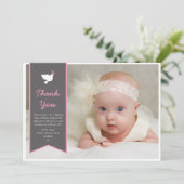 Mädchen-Taufe/Taufe danken Ihnen zu kardieren Dankeskarte (Stehend Vorderseite)