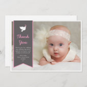 Mädchen-Taufe/Taufe danken Ihnen zu kardieren Dankeskarte (Vorne/Hinten)