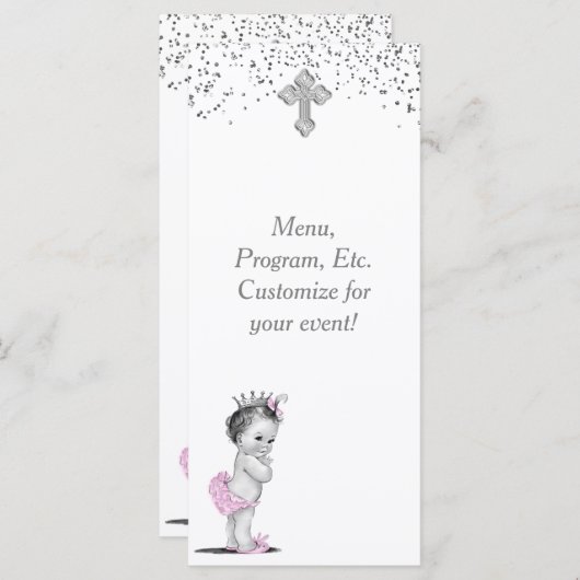 Mädchen Taufe Weihnachtsmenü-Programm Menükarte (Vorne/Hinten)