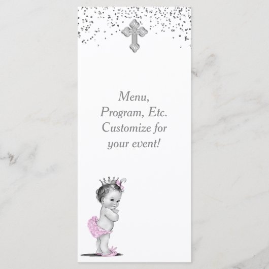 Mädchen Taufe Weihnachtsmenü-Programm Menükarte (Vorderseite)