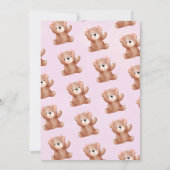 Mädchen Teddybär Baby Shower  Einladung (Rückseite)