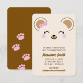 Mädchen Teddybär Baby Shower Evite oder Drucken Einladung (Vorne/Hinten)