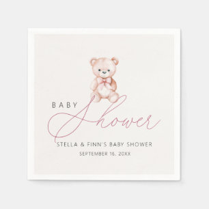 Mädchen Teddybär Baby Shower Papier Serviette