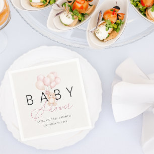 Mädchen Teddybär Ballons Baby Shower Papier Serviette
