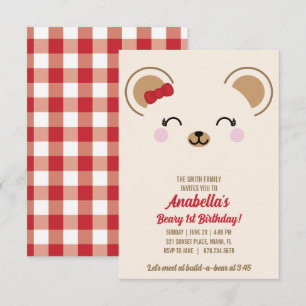 Mädchen Teddybär Picknick EINLADUNG FÜR JEDES ALTE