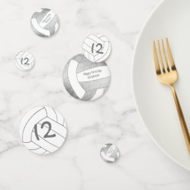 Mädchen Teenager graues Silbervolleyball-Party Konfetti