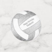 Mädchen Teenager graues Silbervolleyball-Party Konfetti (Klein Vorderseite)