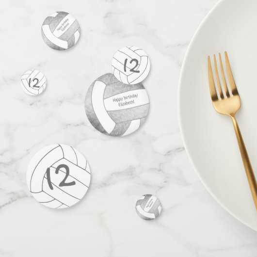 Mädchen Teenager graues Silbervolleyball-Party Konfetti (Gruppe)