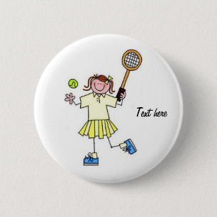 Mädchen-Tennis-Knopf Button