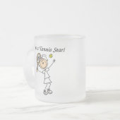 Mädchen-Tennis-Stern-T - Shirts und Geschenke Mattglastasse (Vorderseite Links)