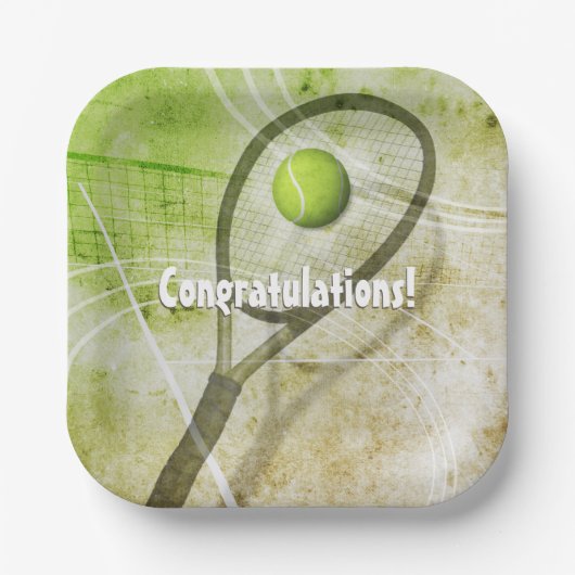 Mädchen Tennisparty Pappteller (Vorderseite)