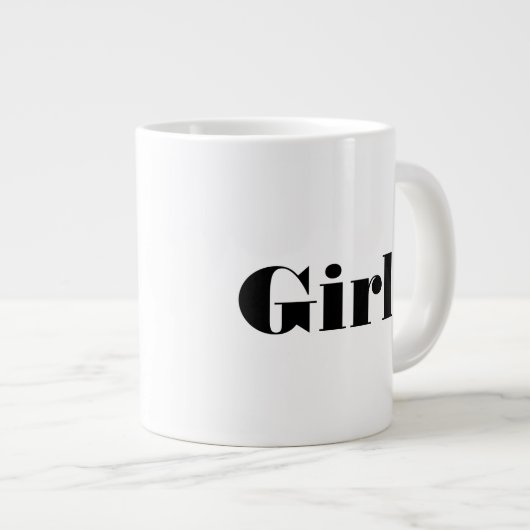 Mädchen-Text-Name mit Blockfarbe-Text-Spezialität- Jumbo-Tasse (Vorderseite Rechts)
