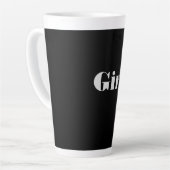 Mädchen Text Name Schwarzer Hintergrund Latte Tass Milchtasse (Linke Ecke)